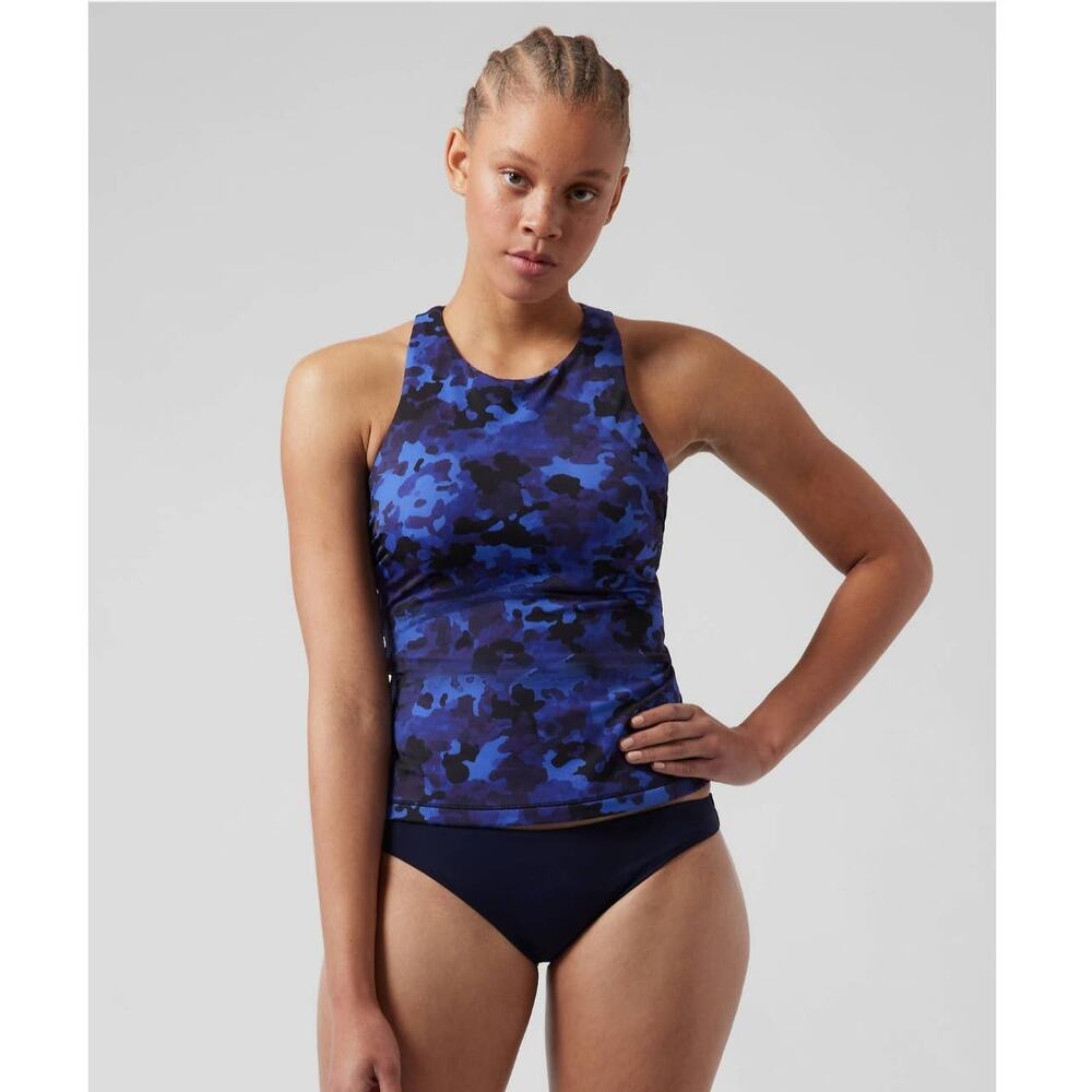 NWT Athleta Maldives Tankini - 32 D/DD - Cloud Camo Blue - 32 D/DD